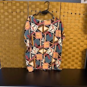 Geometric Patterned Women's Blouse